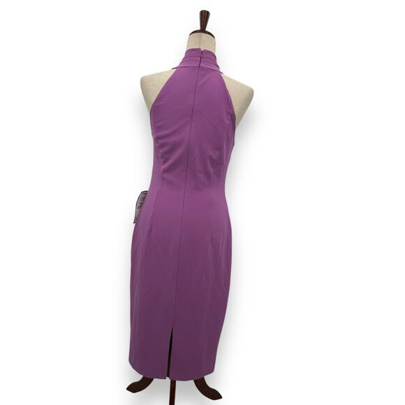 NEW Rachel Roy Halter Sheath Dress Magenta Purple Fitted Cocktail Career Work - Picture 7 of 13
